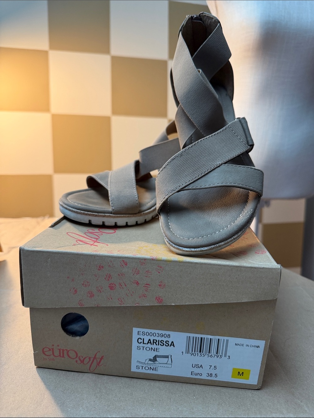 Clarissa Stone Women’s Comfort Strappy Sandals